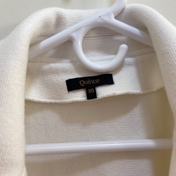 Quince, 100% Organic Cotton Knit Blazer, XS, Ivory - Picture 2 of 4